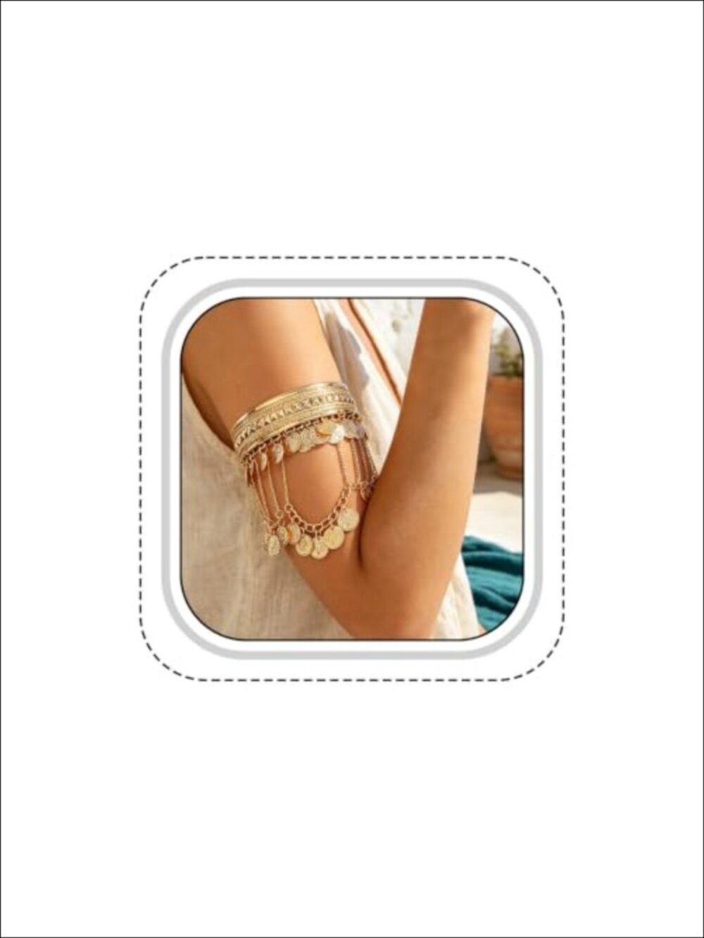 Metallic-Plated Pirate Arm Cuff Bracelet Adjustable Costume Jewelry